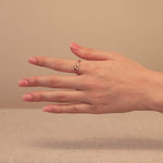 Interlocking Floating Diamond Ring in Solid 14k Rose Gold