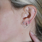 Teardrop Threaded Flat Back Stud Earrings in Solid 14k White Gold