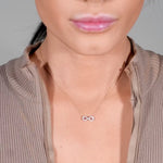 Infinity Pendant Necklace with Diamond Pavé in Solid 10k Yellow Gold