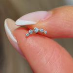 Solid 14k Yellow Gold CZ Stone Ear Crawler