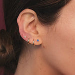 Minimalist Bee Flat Back Stud Earrings in Solid 14k Yellow Gold