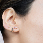 right ear lobe with several piercings