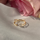 Floating Diamond Flower Wrap Ring