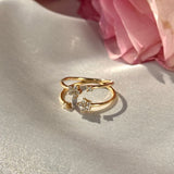 Floating Diamond Flower Wrap Ring