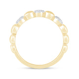 Alternating Diamond and Gold Circles Ring