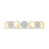 Alternating Diamond and Gold Circles Ring