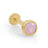 a single pink opal gold stud earring