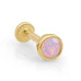 a single pink opal gold stud earring