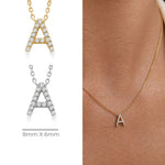 Yellow Gold Diamond Initial Charm Necklace
