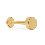 solid gold disc flat back stud earring