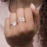 Heart Ring With Pearls And Diamonds - estellacollection