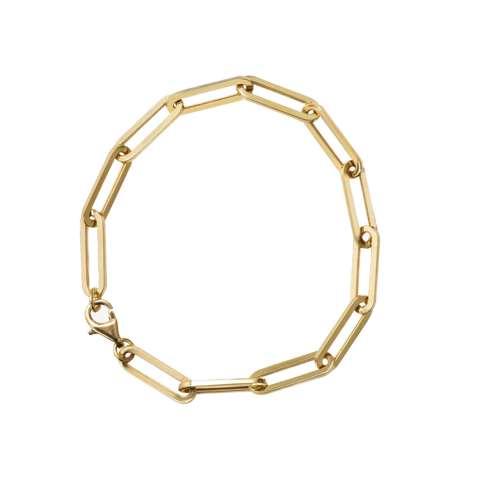 Classic Paperclip Chain Bracelet Bracelets Estella Collection 18191 14k Chain Chain Bracelets #tag4# #tag5# #tag6# #tag7# #tag8# #tag9# #tag10# 7 Inches (2.75 mm) 14K Yellow Gold