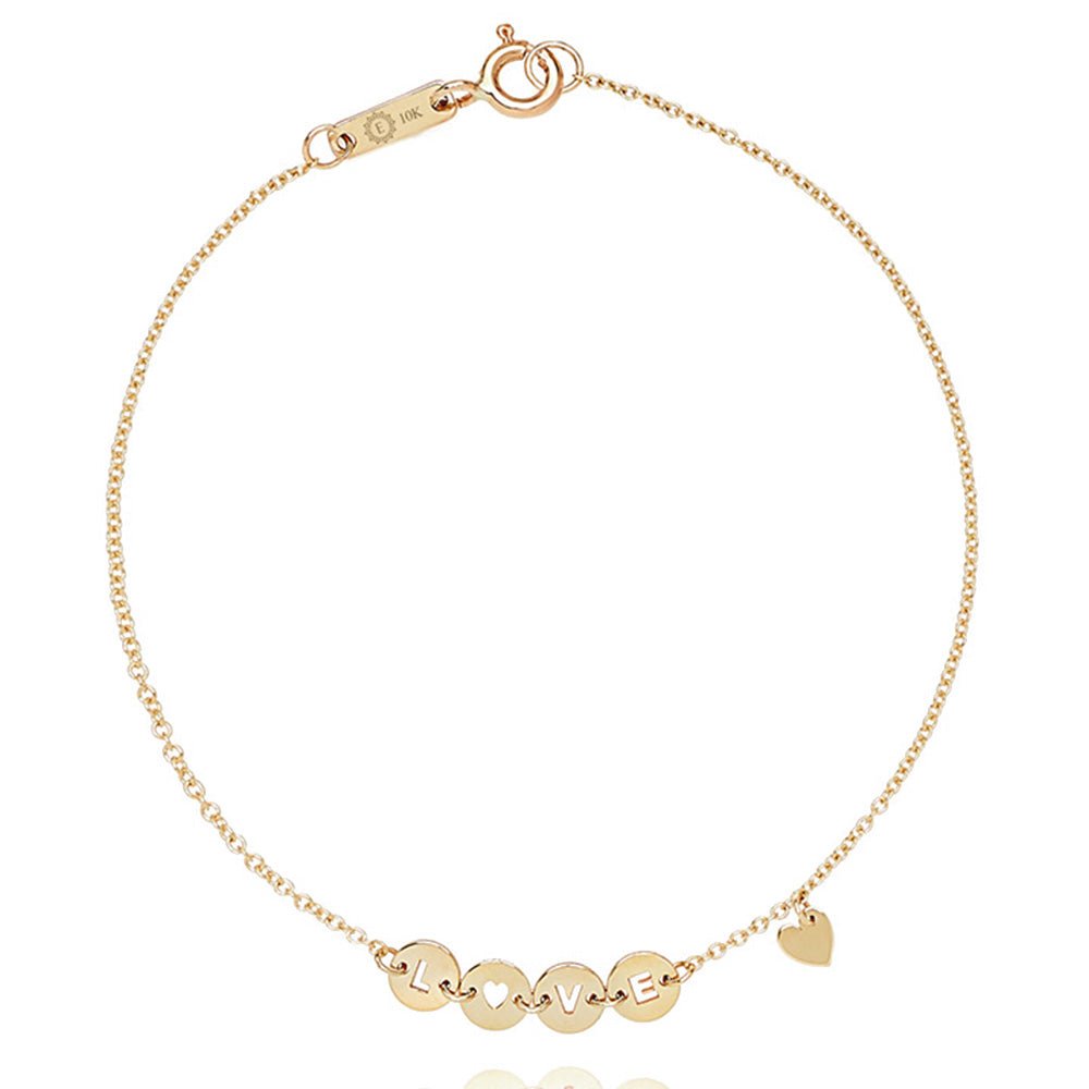 Love Disc Chain Bracelet in Solid Gold Bracelets Estella Collection 17672 10k 14k Chain Bracelets #tag4# #tag5# #tag6# #tag7# #tag8# #tag9# #tag10# 14k Yellow Gold