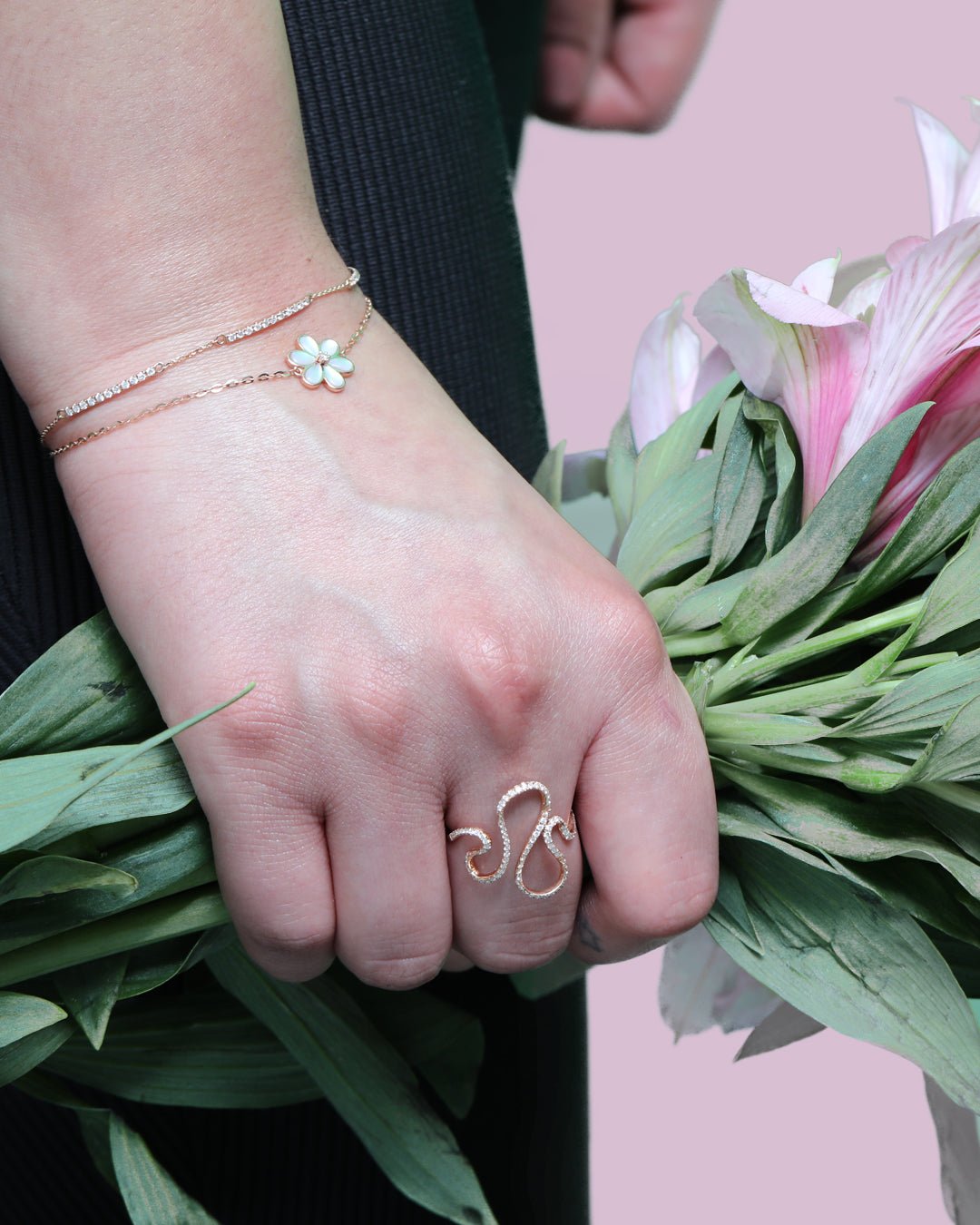 Mother of Pearl and Diamond Center Flower Station Bracelet Bracelets Estella Collection #product_description# 17224 14k Birthstone Birthstone Jewelry #tag4# #tag5# #tag6# #tag7# #tag8# #tag9# #tag10#