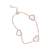 Mother of Pearl and Diamond Halo Heart Triple Station Bracelet Bracelets Estella Collection #product_description# 14k Birthstone Chain Bracelets #tag4# #tag5# #tag6# #tag7# #tag8# #tag9# #tag10#