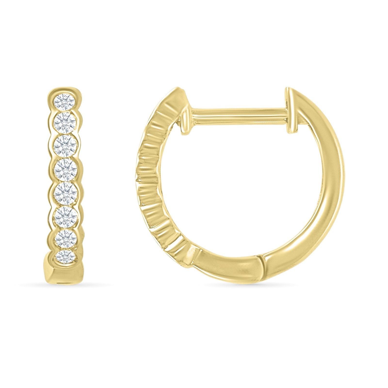 Bezel Set Diamond Hoop Earrings Earrings Estella Collection #product_description# 32680 Diamond Made to Order Traditional Stud #tag4# #tag5# #tag6# #tag7# #tag8# #tag9# #tag10#