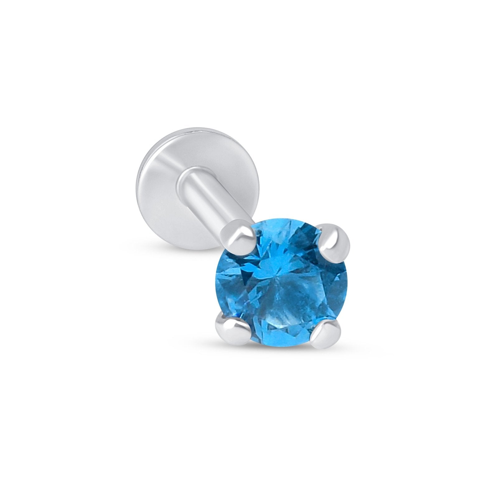 Blue Topaz Cartilage Flat Back Earring Earrings Estella Collection 18294 14k Birthstone Earrings Birthstone Jewelry #tag4# #tag5# #tag6# #tag7# #tag8# #tag9# #tag10# 2.5mm 5 mm