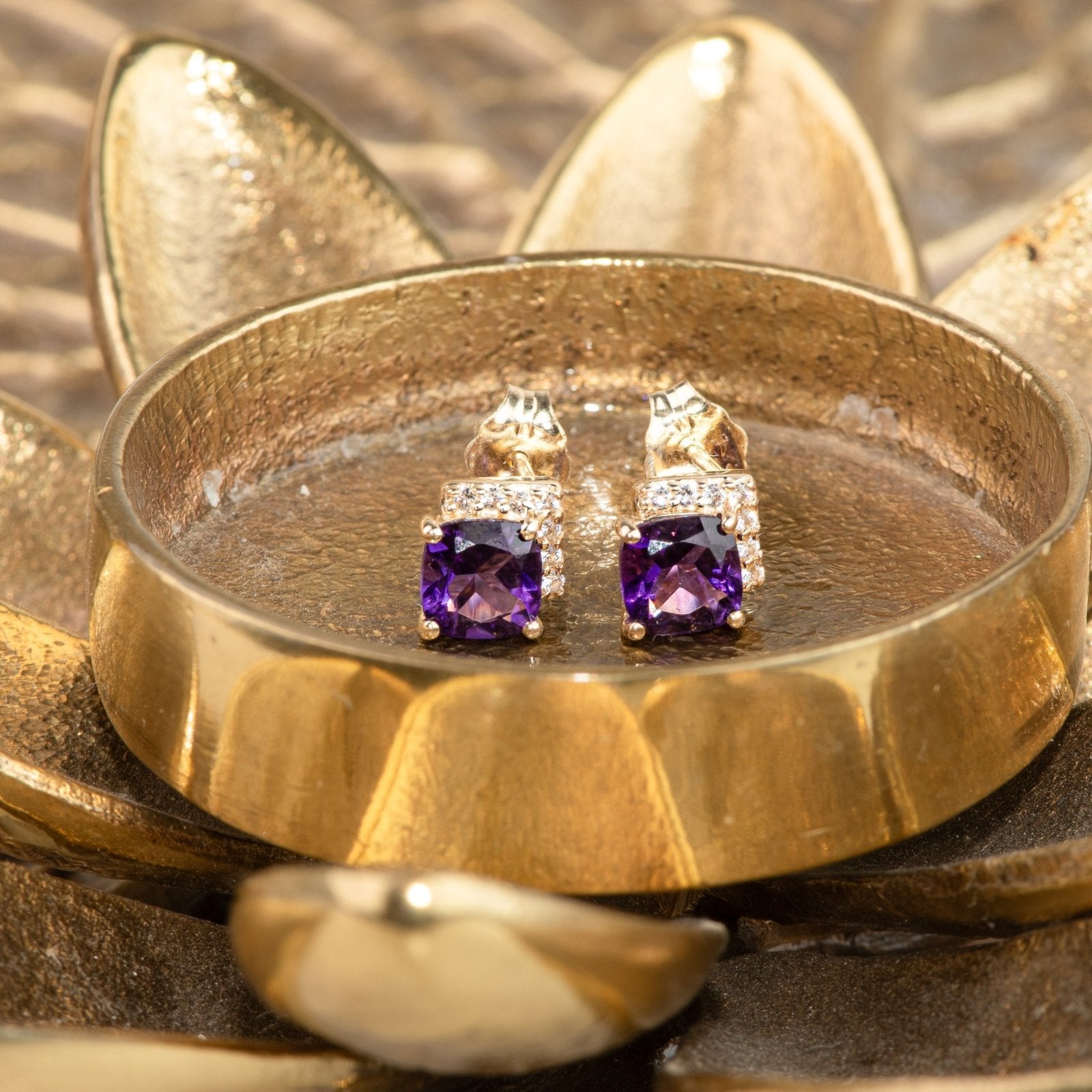 Cushion Cut Amethyst Studs with White Sapphire Pave Accent Earrings Estella Collection #product_description# 32660 Amethyst Colorless Gemstone Made to Order #tag4# #tag5# #tag6# #tag7# #tag8# #tag9# #tag10#