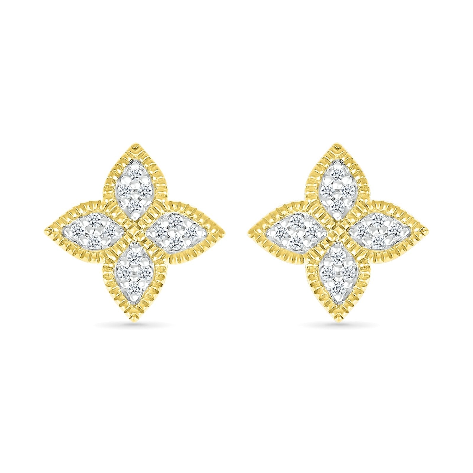 Diamond Clover Studs in Braided Gold Earrings Estella Collection #product_description# 32666 Diamond Made to Order Traditional Stud #tag4# #tag5# #tag6# #tag7# #tag8# #tag9# #tag10#