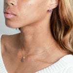 Double Flower Drop Stud Earrings in Amethyst and White Sapphire Earrings Estella Collection #product_description# 32670 10k Amethyst Birthstone #tag4# #tag5# #tag6# #tag7# #tag8# #tag9# #tag10#