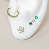 Emerald Pavé Studded Eternity Clicker Single Hoop in Solid 14k Yellow Gold Earrings Estella Collection #product_description# 18091 14k Birthstone Earrings #tag4# #tag5# #tag6# #tag7# #tag8# #tag9# #tag10#