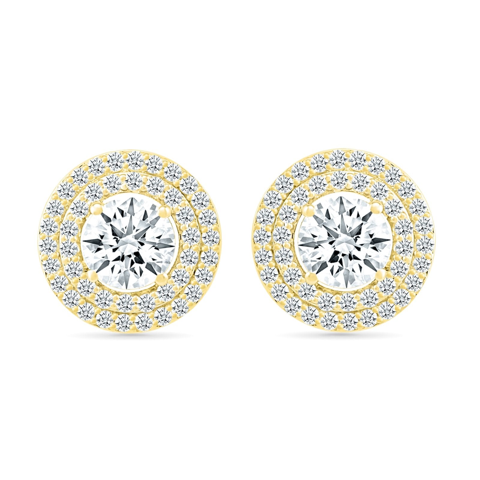 Round White Sapphire Studs with Double Halo Earrings Estella Collection 32655 Made to Order New Arrivals White Sapphire #tag4# #tag5# #tag6# #tag7# #tag8# #tag9# #tag10#