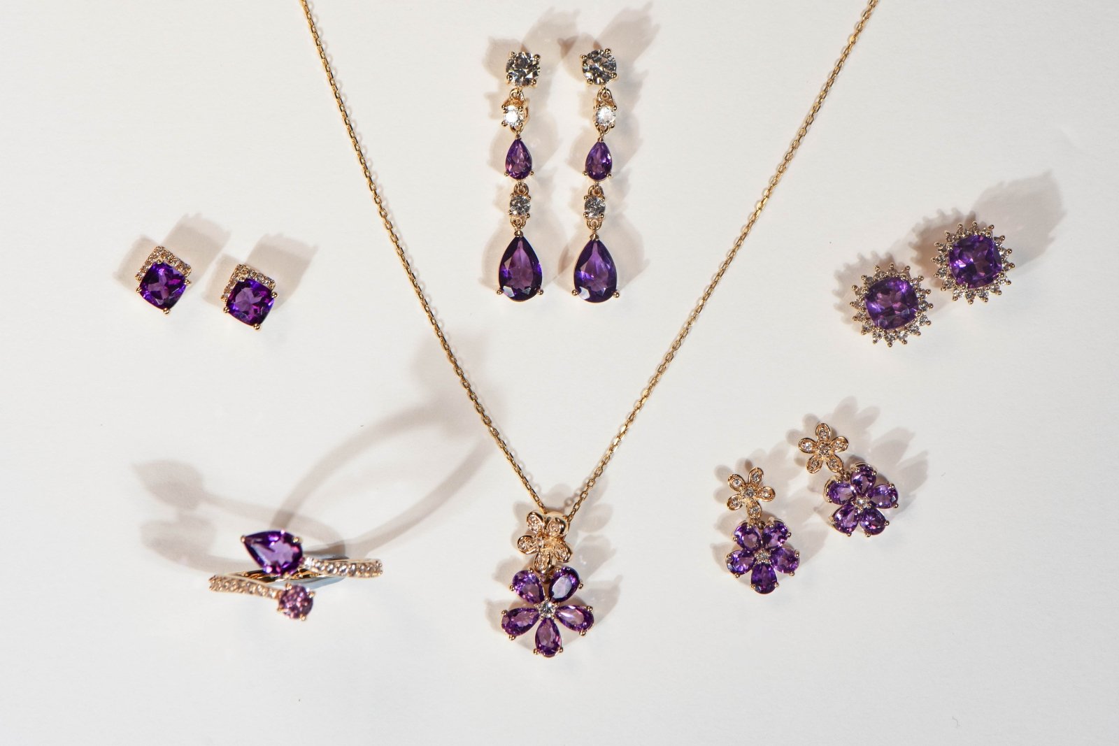 Teardrop Amethyst Dangle and Drop Stud Earrings with White Sapphires Earrings Estella Collection #product_description# 32658 Amethyst Dangle Earrings Made to Order #tag4# #tag5# #tag6# #tag7# #tag8# #tag9# #tag10#