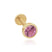 Bezel Set Pink Tourmaline Flat Back Stud Earrings Estella Collection 17949 14k Birthstone Earrings #tag4# #tag5# #tag6# #tag7# #tag8# #tag9# #tag10# 14K Yellow Gold Single (2MM) 5MM