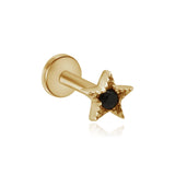 Black Onyx Milgrain Star Flat Back Stud Earring Earrings Estella Collection #product_description# 18100 14k Black Gemstone Cartilage Earring #tag4# #tag5# #tag6# #tag7# #tag8# #tag9# #tag10# 5MM