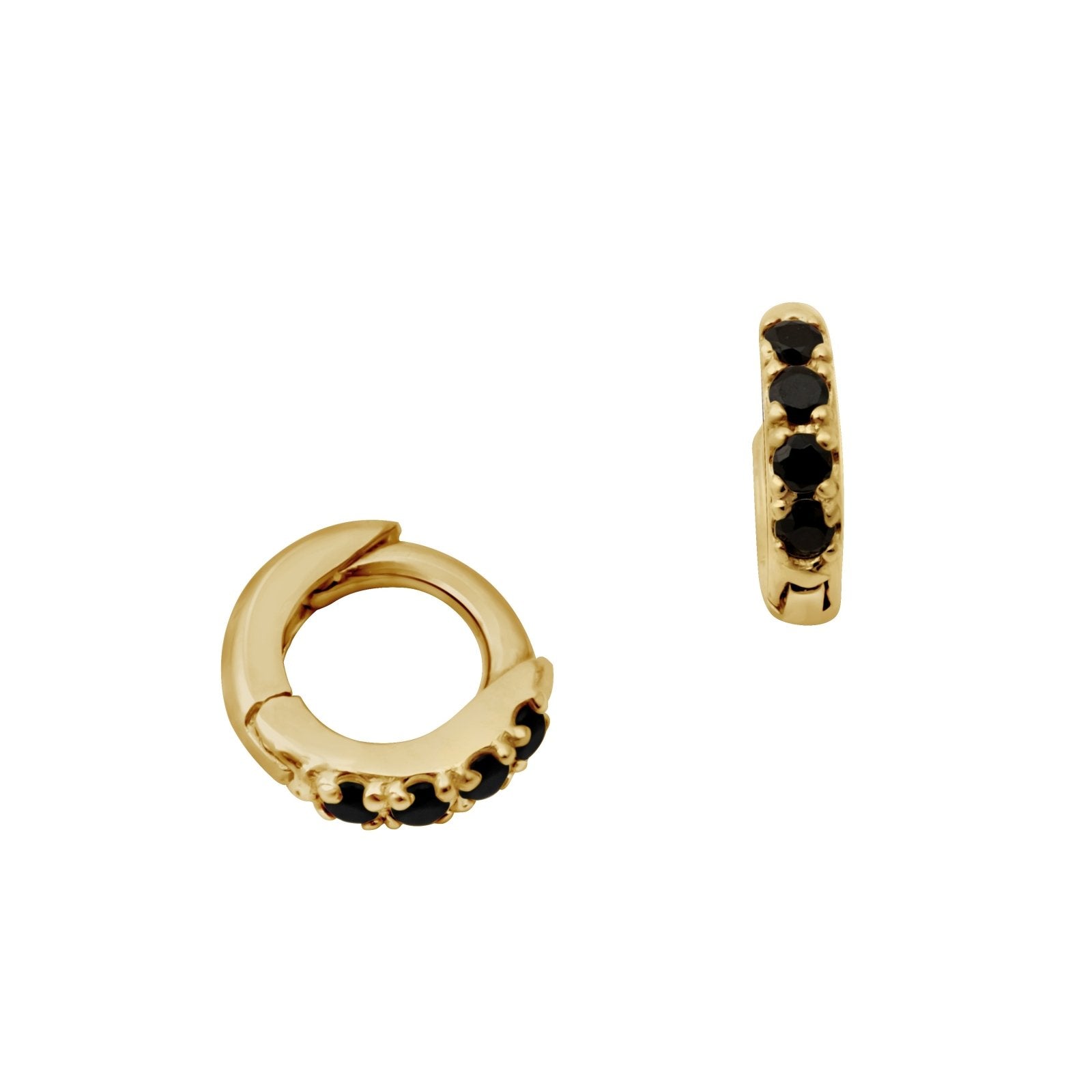 Black Onyx Pavé Studded Huggie Earring Earrings Estella Collection #product_description# 14k Black Black Gemstone #tag4# #tag5# #tag6# #tag7# #tag8# #tag9# #tag10#