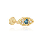 Blue Topaz Evil Eye Flat Back Stud Earrings Estella Collection 17951 14k Birthstone Birthstone Earrings #tag4# #tag5# #tag6# #tag7# #tag8# #tag9# #tag10# 14K Yellow Gold 5MM