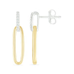 Dangling Paperclip Stud Earrings Earrings Estella Collection #product_description# 32648 925 Diamond Made to Order #tag4# #tag5# #tag6# #tag7# #tag8# #tag9# #tag10#
