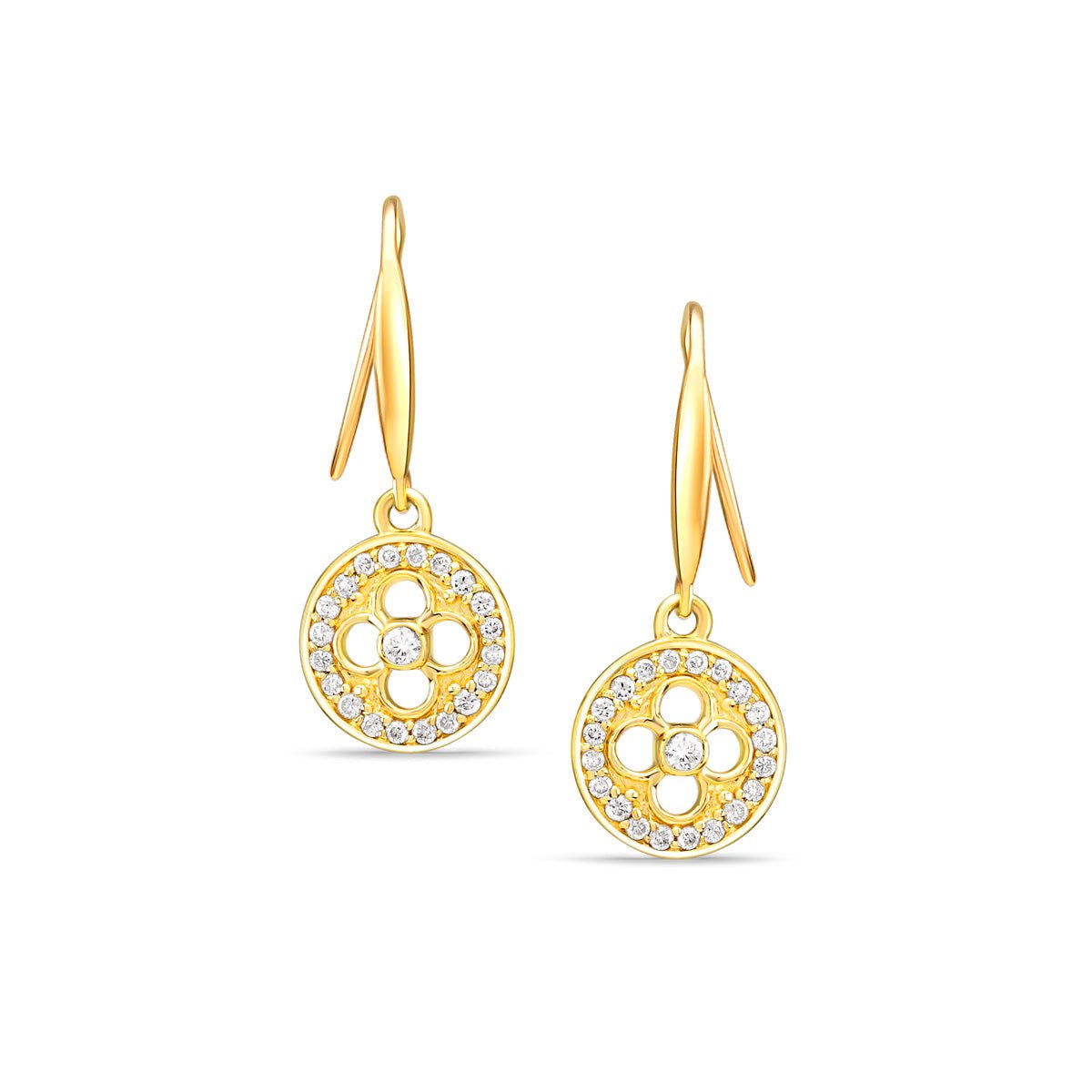 Diamond Clover Outline Drop Earrings Earrings Estella Collection #product_description# 17343 14k cartilage hoop Colorless Gemstone #tag4# #tag5# #tag6# #tag7# #tag8# #tag9# #tag10#
