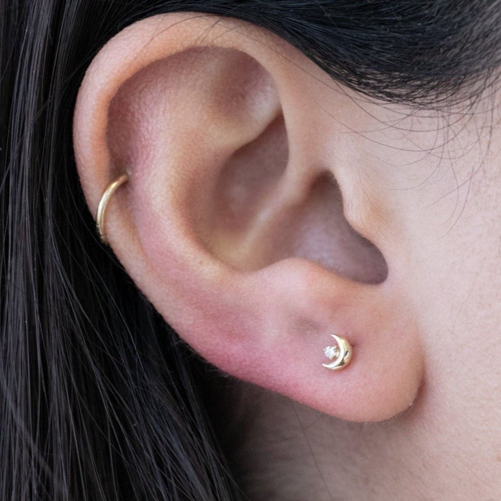 Diamond Crescent Moon Flat Back Earring Earrings Estella Collection 17937 14k Birthstone Birthstone Earrings #tag4# #tag5# #tag6# #tag7# #tag8# #tag9# #tag10# 14K Yellow Gold 5MM