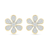 Diamond Flower Earrings with Gold Bezel Earrings Estella Collection #product_description# 32669 10k April Birthstone Colorless Gemstone #tag4# #tag5# #tag6# #tag7# #tag8# #tag9# #tag10#