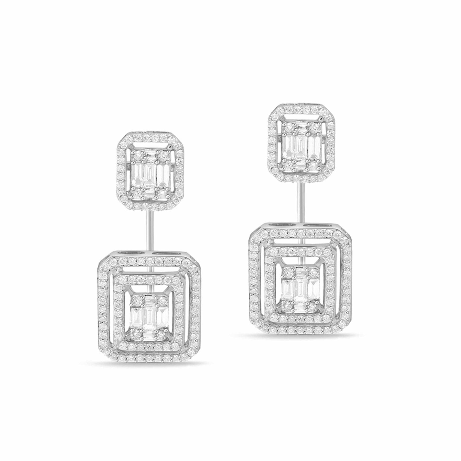 Double Baguette Diamond Hinged Dangle Earrings in Solid 18k White Gold Earrings Estella Collection #product_description# 18k Birthstone Birthstone Earrings #tag4# #tag5# #tag6# #tag7# #tag8# #tag9# #tag10#