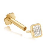Emerald Cut Diamond Bezel Set - Flat Back Stud Earring Earrings Estella Collection #product_description# 18494 14k April Birthstone Birthstone #tag4# #tag5# #tag6# #tag7# #tag8# #tag9# #tag10# 0.10 ct 5MM