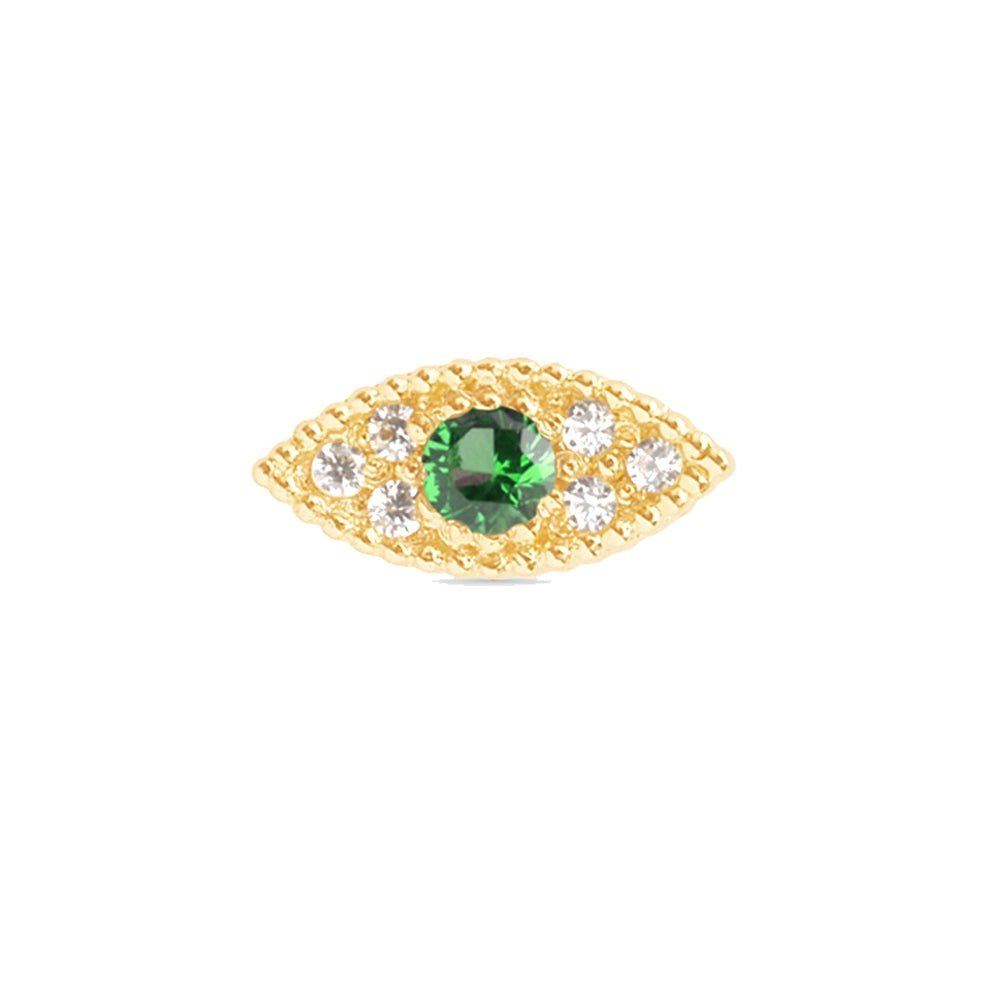 Pamela Love - 14K Yellow Gold & Emerald Crying Eye Stud – BONA DRAG