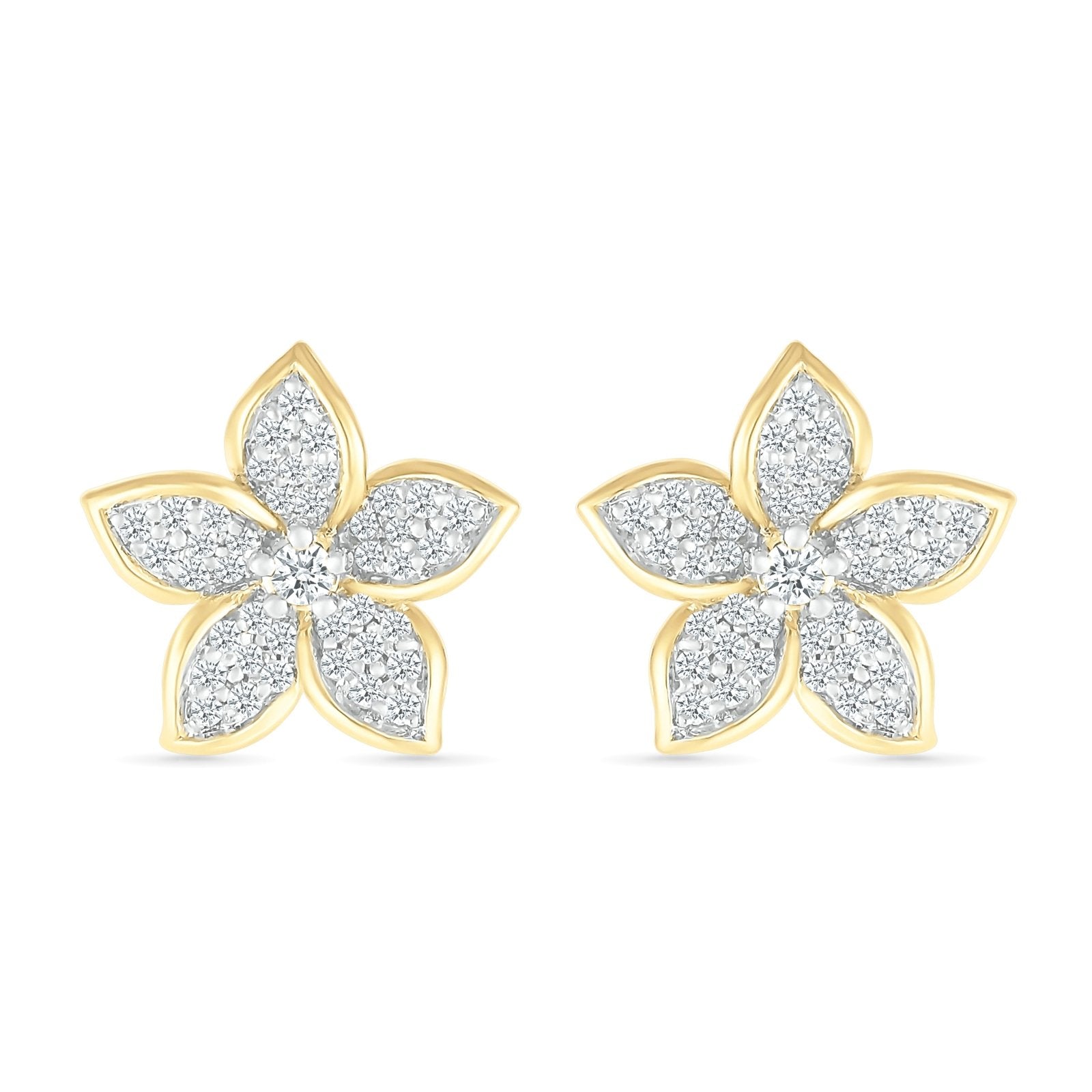 Five Petal Diamond Flower Stud Earrings Earrings Estella Collection #product_description# 32671 10k April Birthstone Colorless Gemstone #tag4# #tag5# #tag6# #tag7# #tag8# #tag9# #tag10#