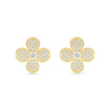 Four Petal Flower Diamond Pave Stud Earrings Earrings Estella Collection 32667 10k April Birthstone Colorless Gemstone #tag4# #tag5# #tag6# #tag7# #tag8# #tag9# #tag10#