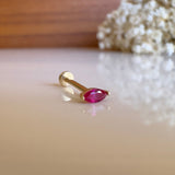 Marquise Pink Ruby Flat Back Earring Earrings Estella Collection 18318 14k Birthstone Birthstone Earrings #tag4# #tag5# #tag6# #tag7# #tag8# #tag9# #tag10# 14k Yellow Gold 5MM