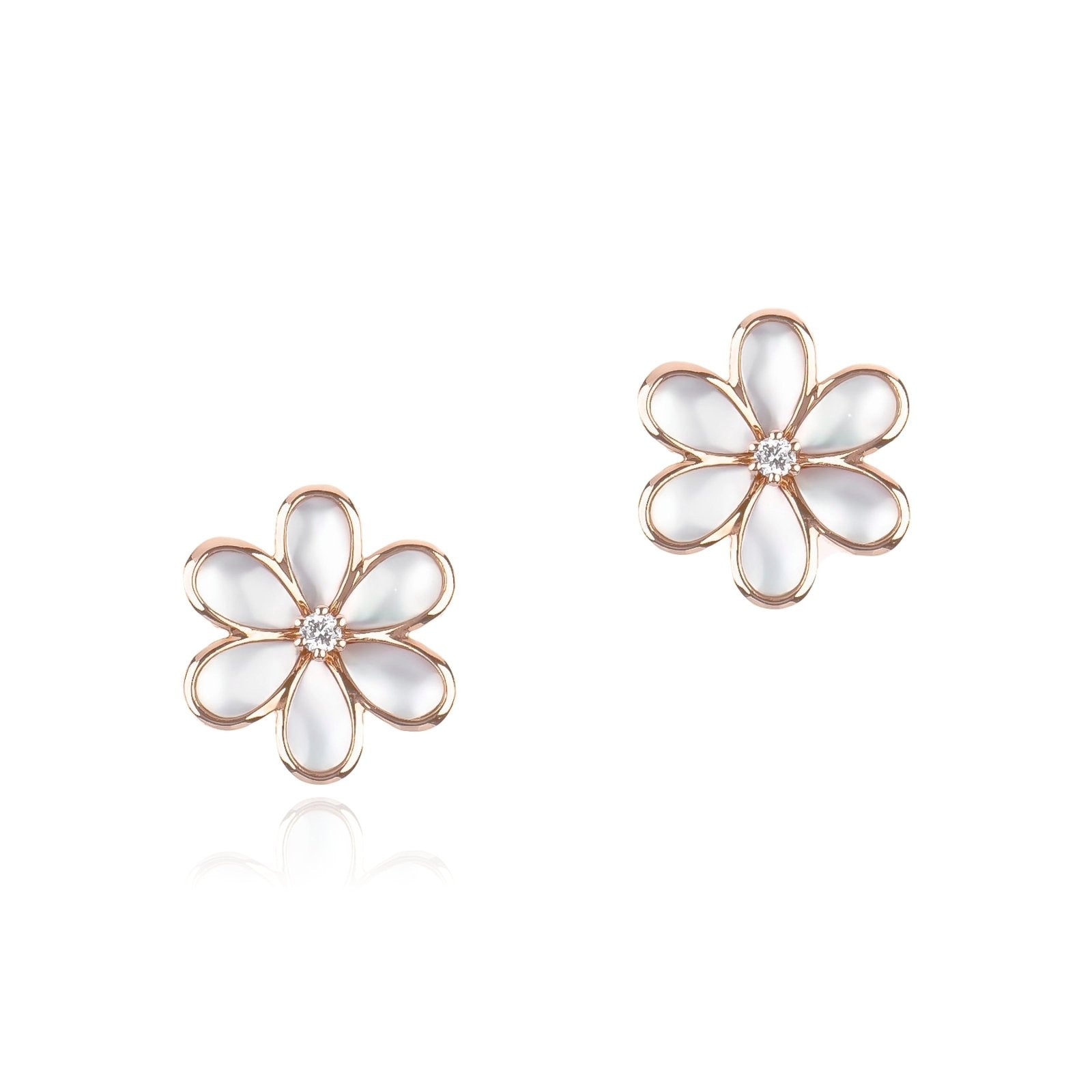 Mother of Pearl and Diamond Flower Earrings Earrings Estella Collection 17216 14k Birthstone Birthstone Earrings #tag4# #tag5# #tag6# #tag7# #tag8# #tag9# #tag10# 14K Rose Gold
