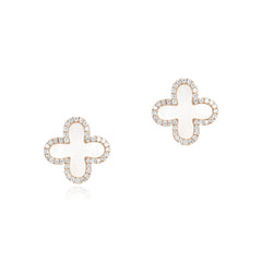 Mother of Pearl and Diamond Halo Clover Earrings Earrings Estella Collection #product_description# 17217 14k Birthstone Colorless Gemstone #tag4# #tag5# #tag6# #tag7# #tag8# #tag9# #tag10#