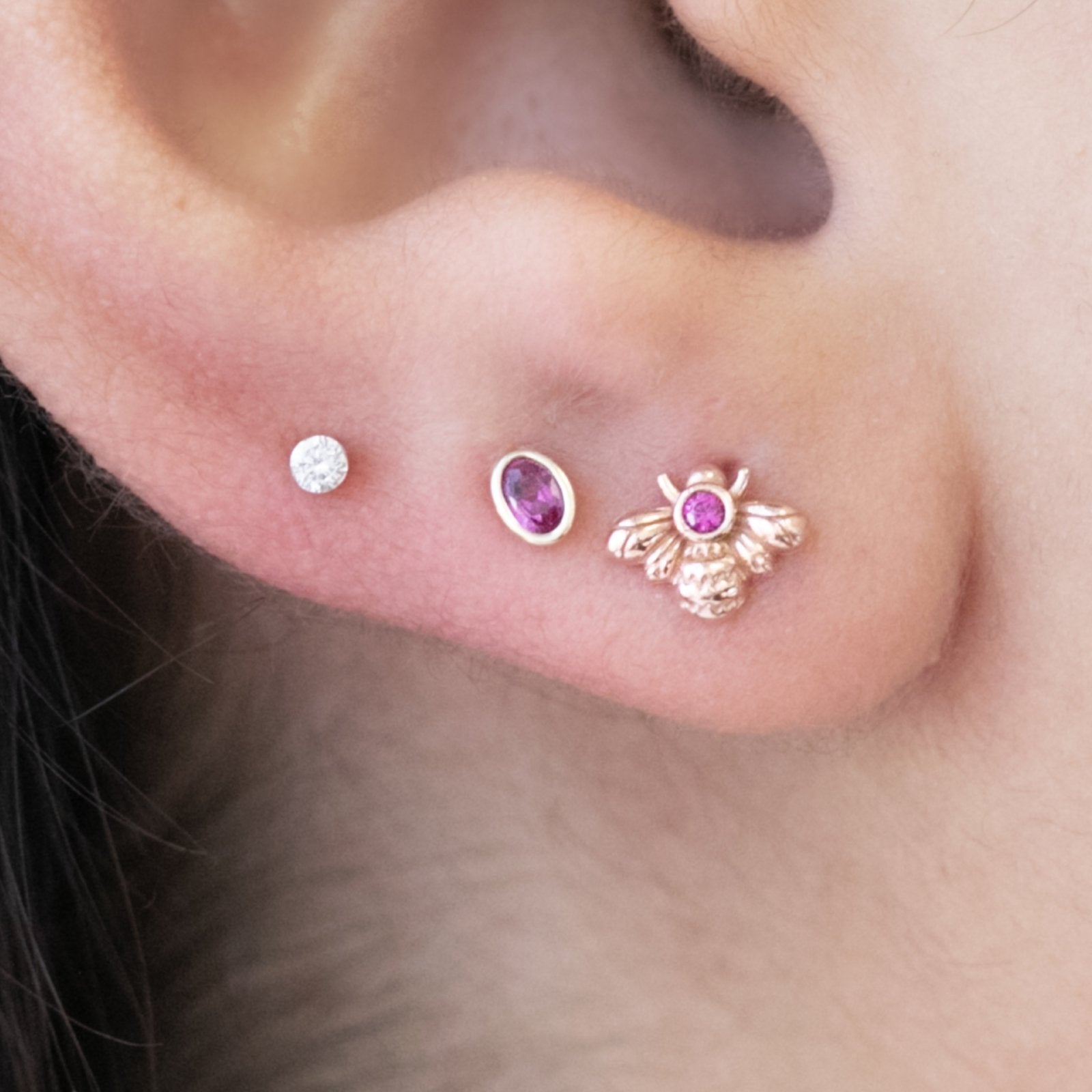 Oval Pink Ruby Flat Back Earring in Bezel Set Solid 14k Yellow Gold Earrings Estella Collection #product_description# 18315 14k Birthstone Birthstone Earrings #tag4# #tag5# #tag6# #tag7# #tag8# #tag9# #tag10# 5MM