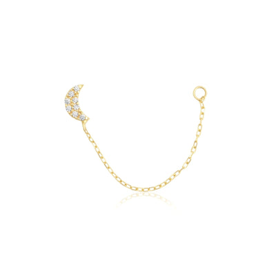 PavÃ© Studded Moon Chain Earring Earrings Estella Collection #product_description# 14k Chain Earrings Cubic Zirconia #tag4# #tag5# #tag6# #tag7# #tag8# #tag9# #tag10#
