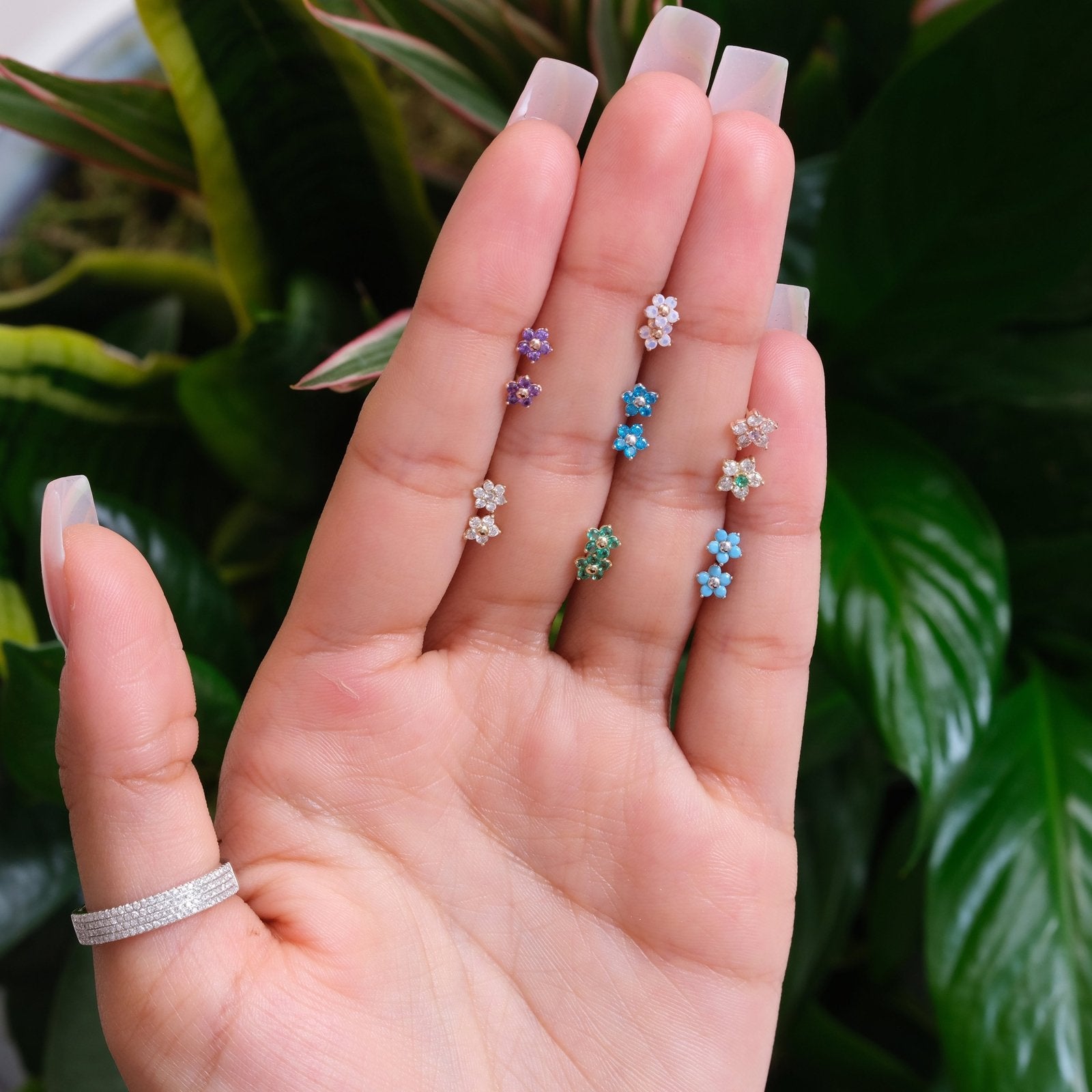 Pink Opal Flower Flat Back Stud Earrings Estella Collection #product_description# 18126 14k Birthstone Birthstone Earrings #tag4# #tag5# #tag6# #tag7# #tag8# #tag9# #tag10# 5MM