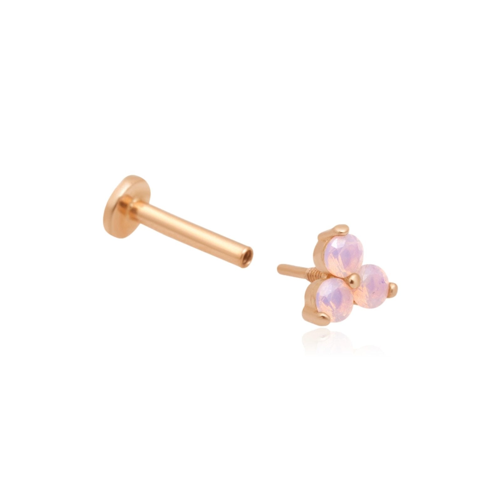 Pink Opal Trinity Cluster Flat Back Earring Earrings Estella Collection #product_description# 18132 14k Birthstone Cartilage Earring #tag4# #tag5# #tag6# #tag7# #tag8# #tag9# #tag10# 5MM