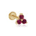 Pink Ruby Trinity Cluster Flat Back Earring Earrings Estella Collection 18134 14k Birthstone Earrings #tag4# #tag5# #tag6# #tag7# #tag8# #tag9# #tag10# 14k Yellow Gold 5MM