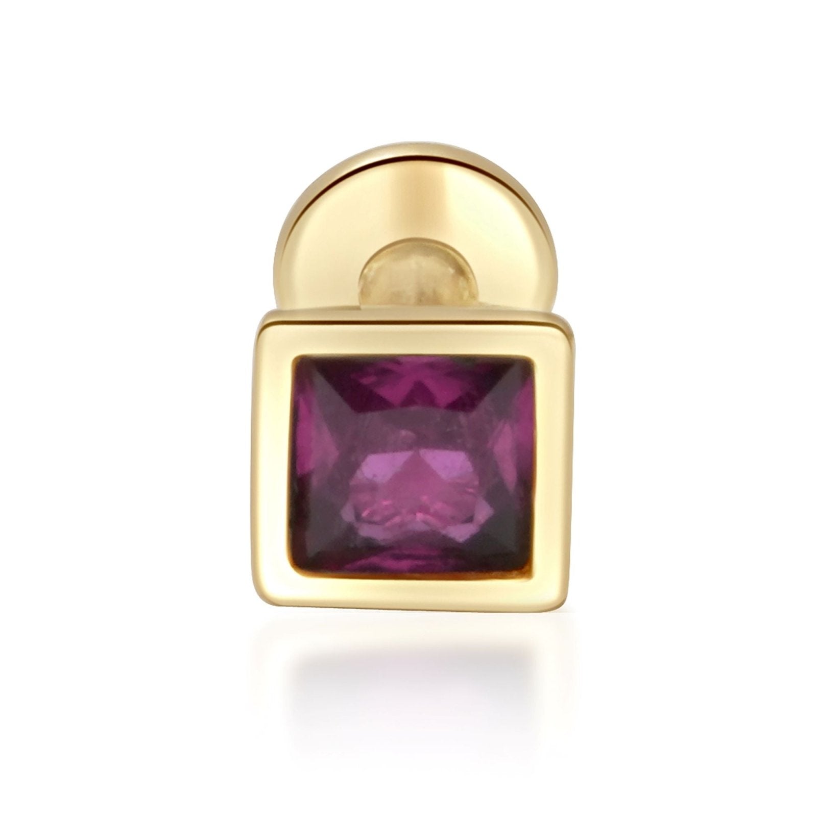Princess Cut Pink Ruby Flat Back Earring in Bezel Set Solid 14k Gold Earrings Estella Collection #product_description# 18317 14k Cartilage Earring Cartilage Earrings #tag4# #tag5# #tag6# #tag7# #tag8# #tag9# #tag10# 5MM
