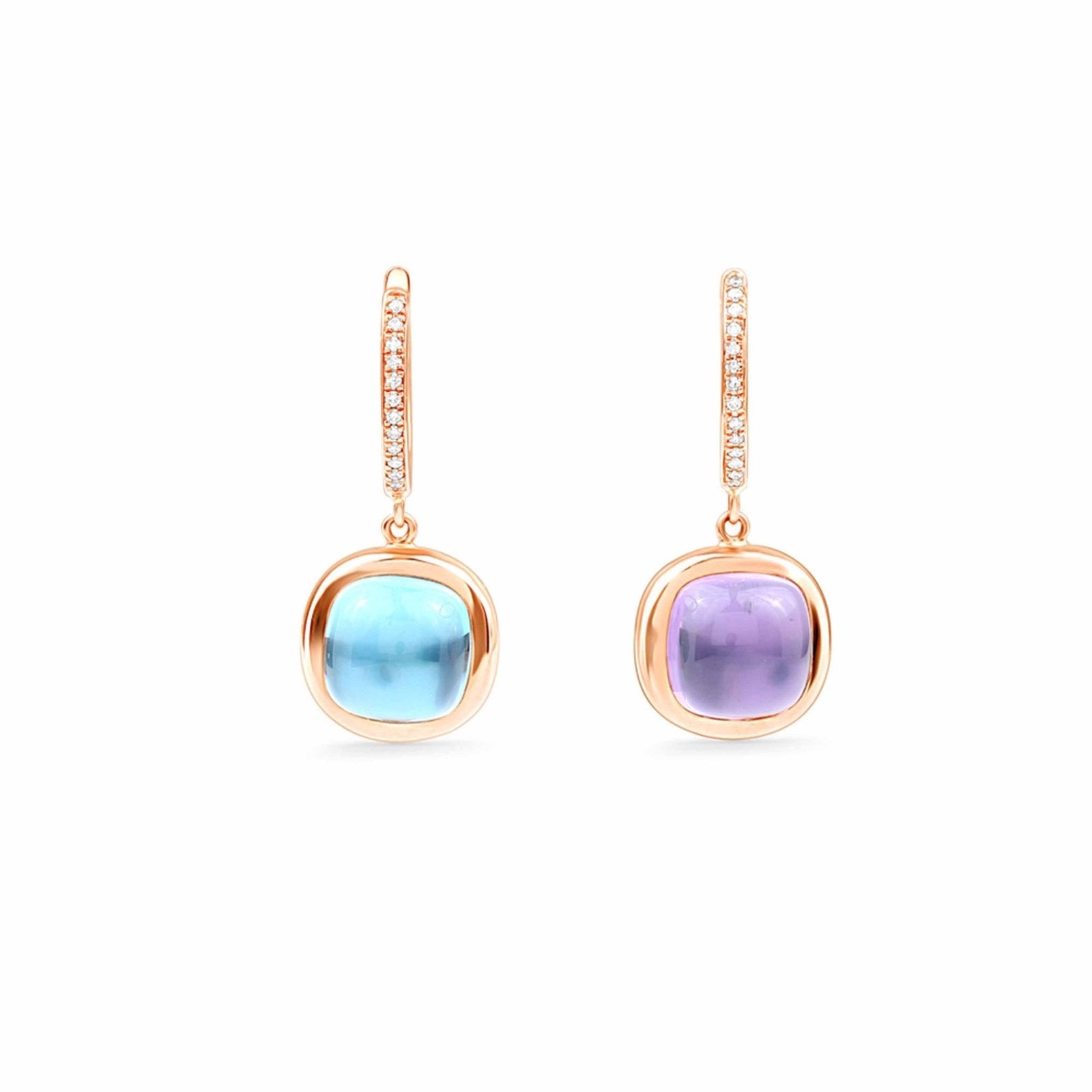 Reversible Bezel Set Amethyst and Blue Topaz Diamond Hoops Earrings Estella Collection #product_description# 14k Amethyst Birthstone #tag4# #tag5# #tag6# #tag7# #tag8# #tag9# #tag10#
